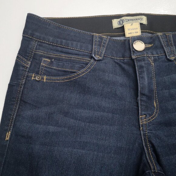 Democracy Abs Solution Ladies Size 8 Dark Wash Skinny Leg Blue Jeans - Picture 7 of 14